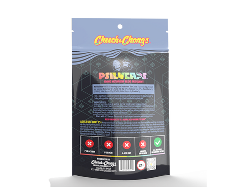 TAKE A TRIP (LEGALLY) WITH CHEECH & CHONG’S PSILYCAPS MAGIC MUSHROOM GUMMIES (Blue Razz Bliss)
