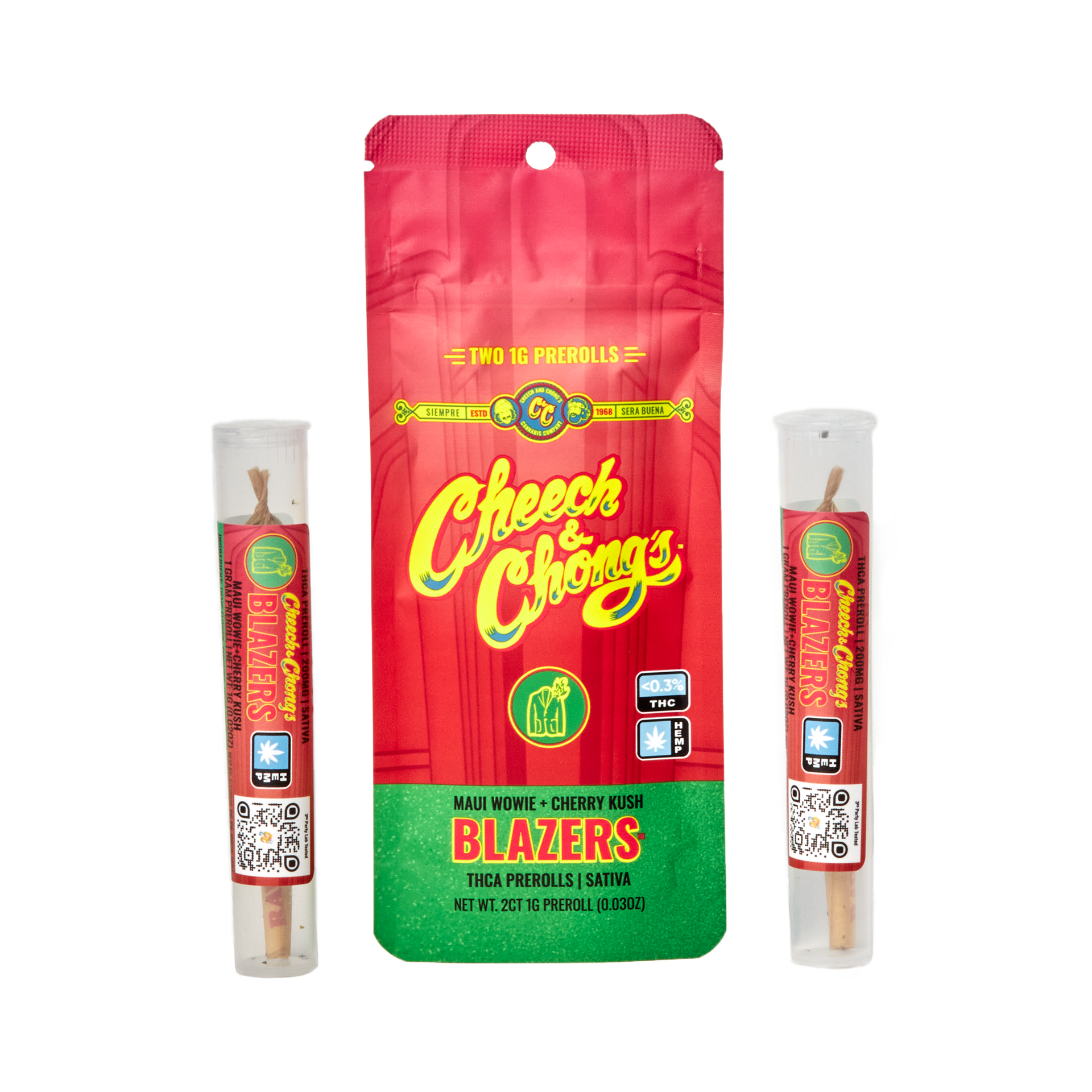 Blazers Maui Wowie+Cherry Kush Premium THCa Prerolls (2-pack, 2 g