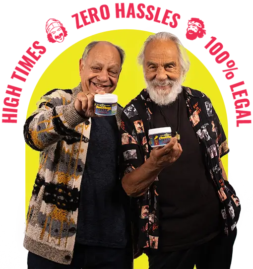 Cheech and Chong with product